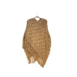 Laura Biagiotti Poncho One Size Camel Color Made In Italy